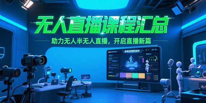 无人直播课程汇总，含非实时防风技术，助力无人半无人直播，开启直播新篇-藏宝阁