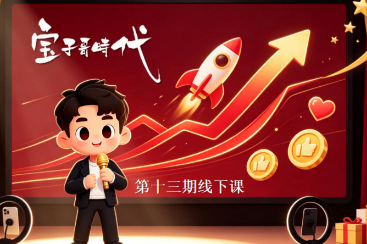 宝子哥抖音直播第13期VIP线下课9月5-6日，26年最值得看的直播课程，快速突破直播间流量瓶颈，打造高效起号闭环-藏宝阁