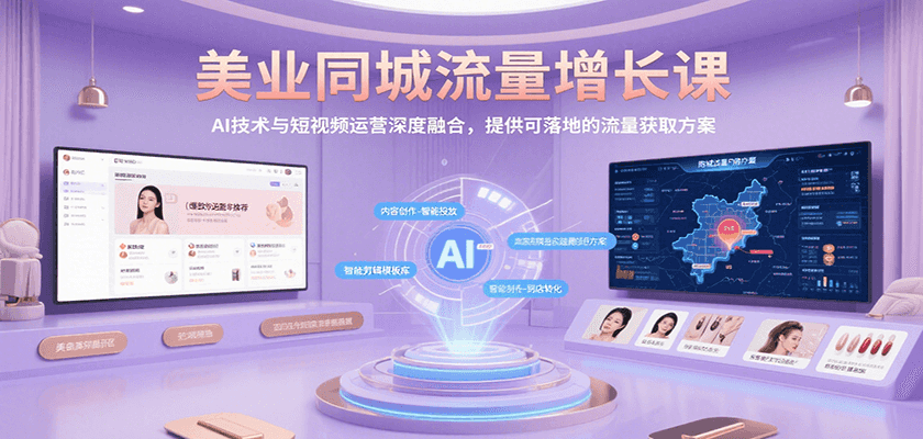 美业同城流量增长课，AI技术与短视频运营深度融合，提供可落地的流量获取方案-藏宝阁