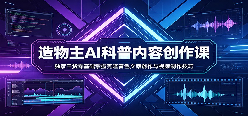 AI科普内容创作课:独家干货零基础掌握克隆音色文案创作与视频制作技巧-藏宝阁