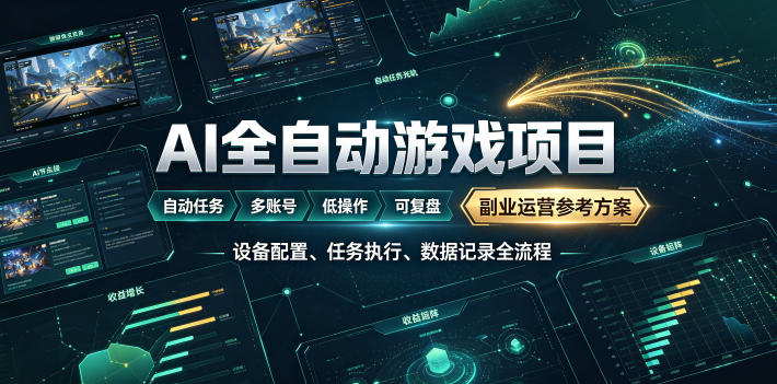 AI全自动游戏躺賺副业：日入几百，稳定运行三年的项目！【揭秘】-藏宝阁
