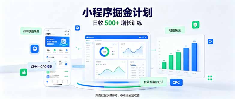 一部手机日入500+，微信小程序掘金计划，四种收入来源，长期稳定可靠-藏宝阁