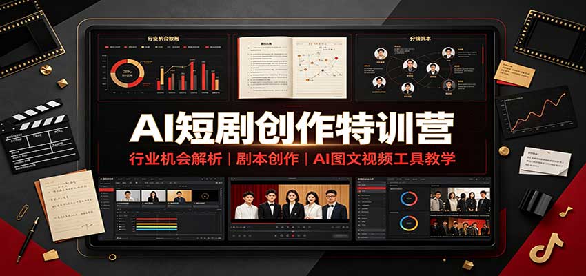 AI短剧创作特训营：行业机会解析，剧本创作，AI图文视频工具教学(文字版)-藏宝阁