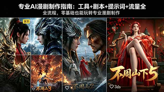 专业AI漫剧制作指南：工具+剧本+提示词+流量全流程，零基础也能玩转专业漫剧制作-藏宝阁