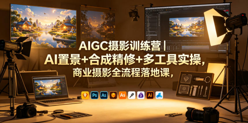 AIGC摄影训练营｜AI置景+合成精修+多工具实操，商业摄影全流程落地课-藏宝阁