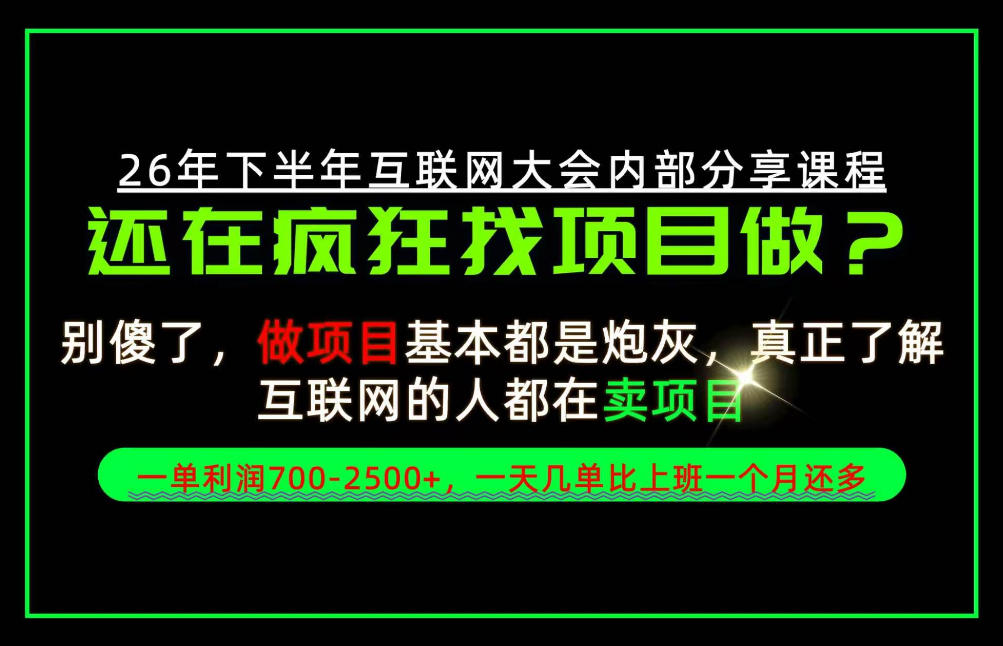 请不要再疯狂的找项目了！卖项目一单700-2.5k+不香吗？当天上手，当天变现！【揭秘】-藏宝阁