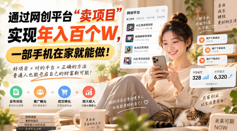 靠卖网创项目变现,一年拿下百万收益!一台手机就能操作!-藏宝阁