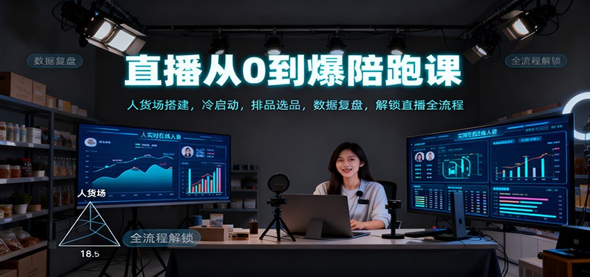直播从0到爆陪跑课：人货场搭建，冷启动，排品选品，数据复盘，解锁直播全流程-藏宝阁
