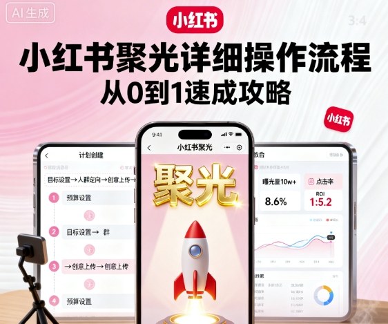 小红书聚光详细操作流程，小红书聚光从0到1速成攻略-藏宝阁