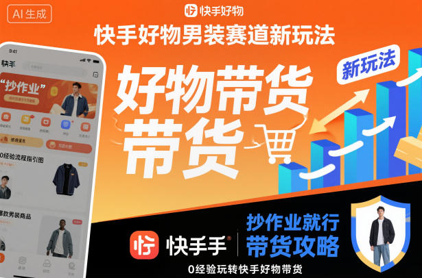 快手好物男装赛道新玩法，抄作业就行，0经验玩转快手好物带货-藏宝阁