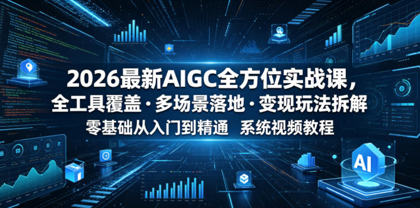2026最新AIGC全方位实战课，全工具覆盖・多场景落地・变现玩法拆解，零基础从入门到精通系统视频教程-藏宝阁