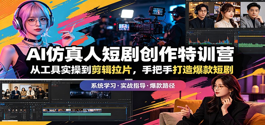 AI仿真人短剧创作特训营：从工具实操到剪辑拉片，手把手打造爆款短剧-藏宝阁