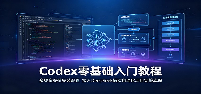 Codex零基础入门教程：多渠道充值安装配置，接入DeepSeek搭建自动化项目完整流程-藏宝阁