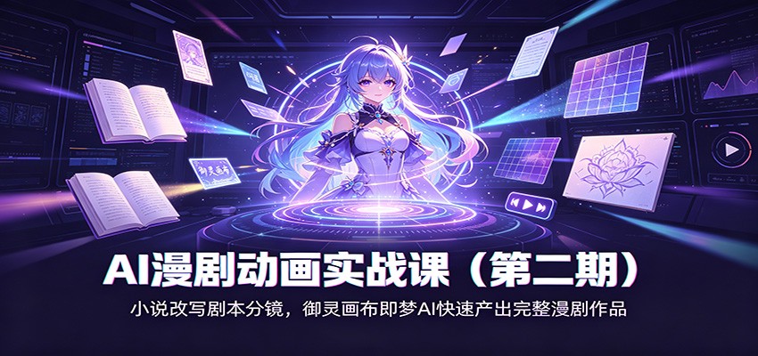 AI漫剧动画实战课(第二期)：小说改写剧本分镜，御灵画布即梦AI快速产出完整漫剧作品-藏宝阁