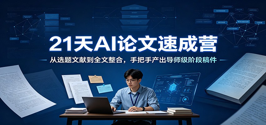 21天AI论文速成营：从选题文献到全文整合，手把手产出导师级阶段稿件-藏宝阁