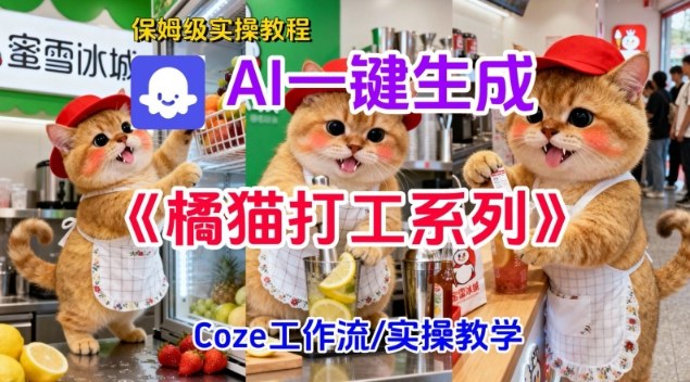 Coze扣子工作流一键生成胖橘猫打工短视频，保姆级实操搭建教学-藏宝阁