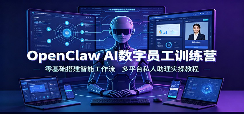 OpenClaw AI数字员工训练营：零基础搭建智能工作流，多平台私人助理实操教程-藏宝阁