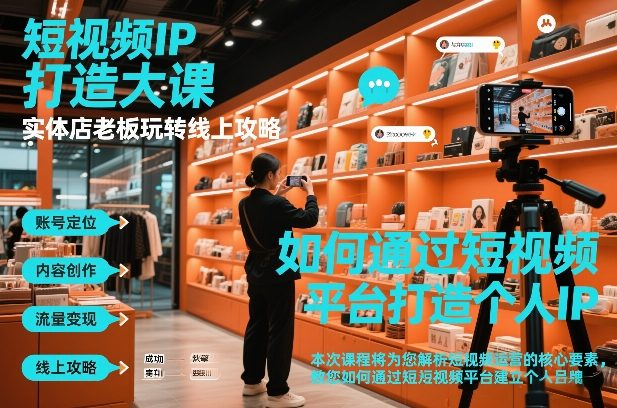 短视频ip打造大课，实体店老板玩转线上攻略-藏宝阁