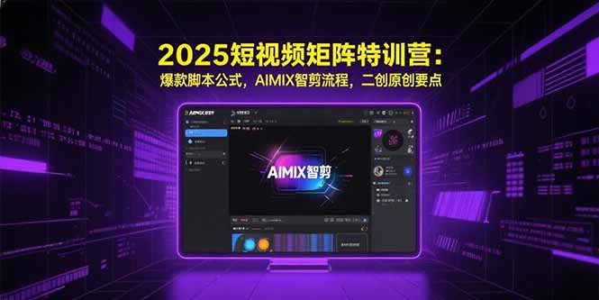 2025短视频矩阵特训营：爆款脚本公式，AIMIX智剪流程，二创原创要点-藏宝阁