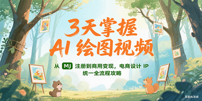 3天掌握AI绘图视频，从MJ 注册到商用变现，电商设计IP统一全流程攻略-藏宝阁