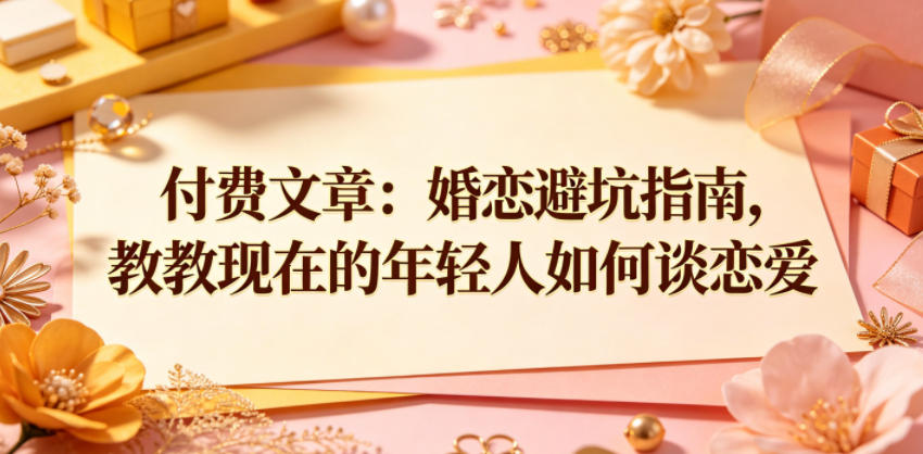 付费文章：婚恋避坑指南，教教现在的年轻人如何谈恋爱-藏宝阁