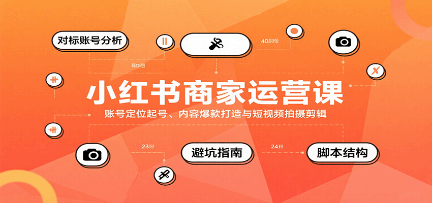 小红书商家运营课，账号定位起号、内容爆款打造与短视频拍摄剪辑-藏宝阁