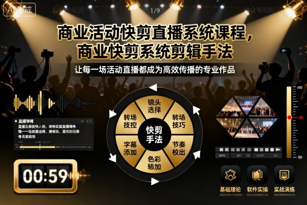 商业活动快剪直播系统课程，商业快剪系统剪辑手法-藏宝阁