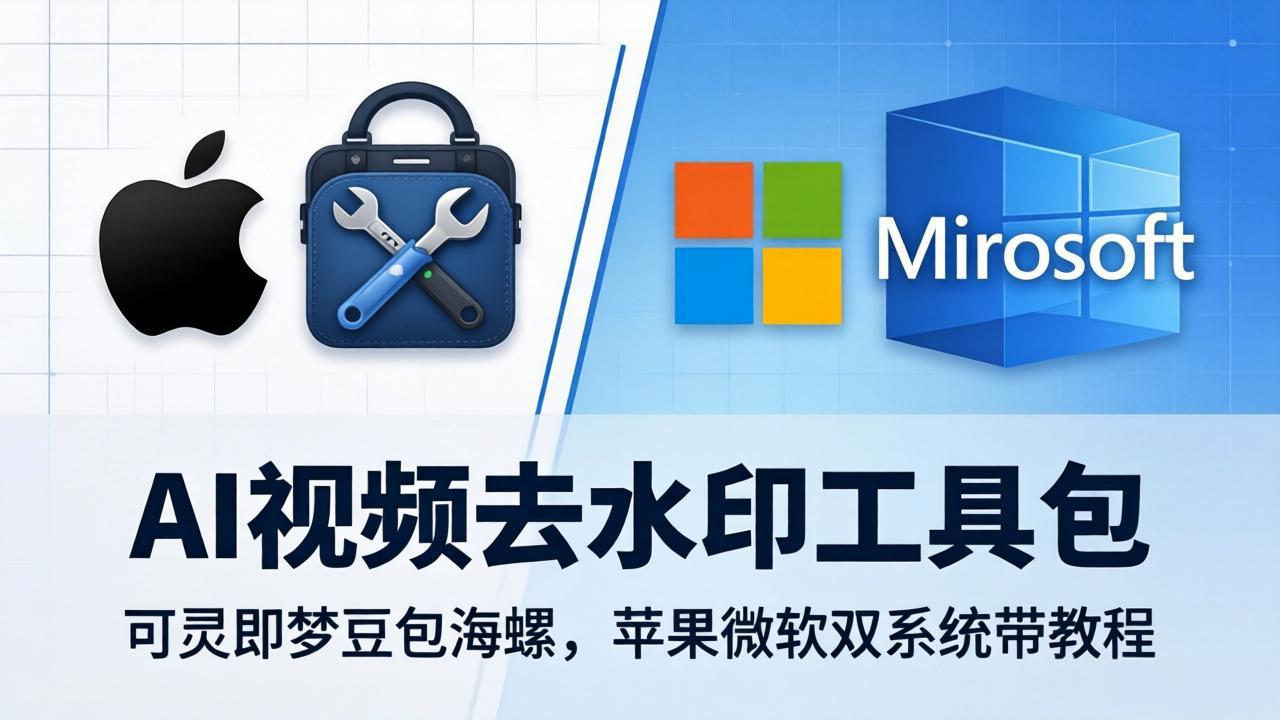 AI视频去水印工具包：可灵即梦豆包海螺，苹果微软双系统带教程-藏宝阁