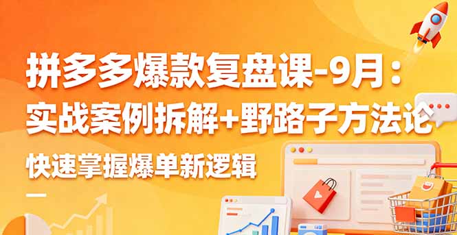 拼多多爆款复盘课-9月：实战案例拆解+野路子方法论，快速掌握爆单新逻辑-藏宝阁