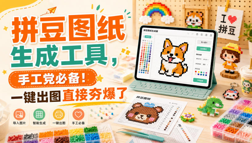 拼豆图纸生成工具，手工党必备！一键出图直接夯爆了-藏宝阁