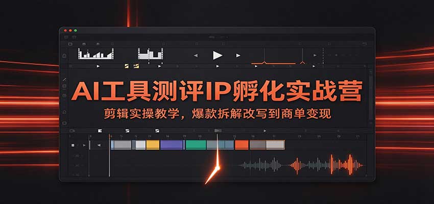 AI工具测评IP孵化实战营：剪辑实操教学，爆款拆解改写到商单变现-藏宝阁