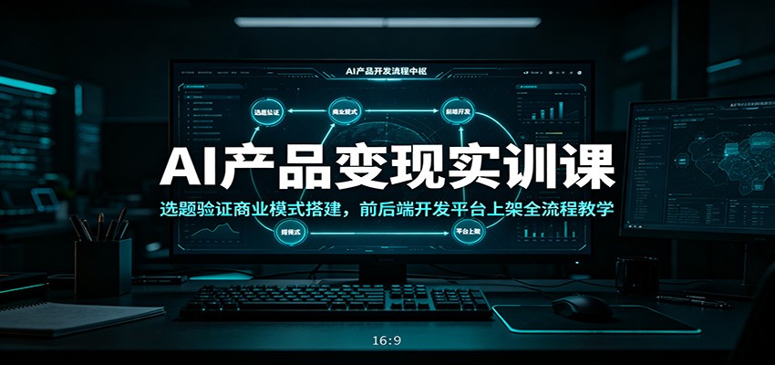 AI产品变现实训课：选题验证商业模式搭建，前后端开发平台上架全流程教学-藏宝阁