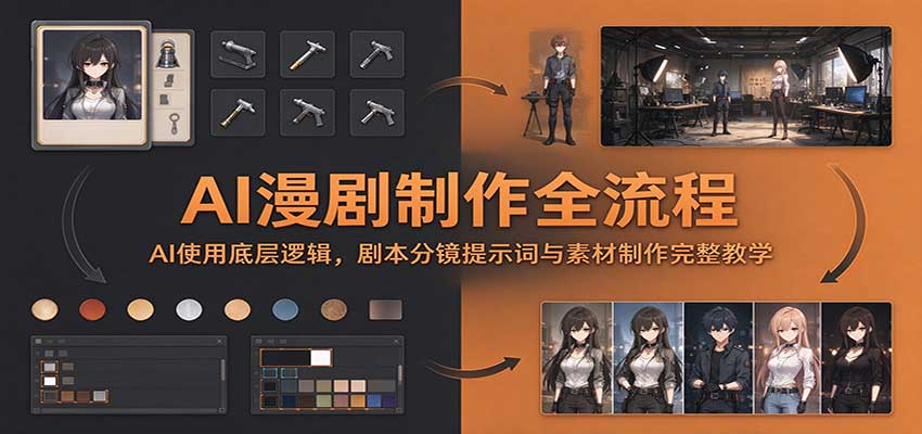 AI漫剧制作全流程：AI使用底层逻辑，剧本分镜提示词与素材制作完整教学-藏宝阁