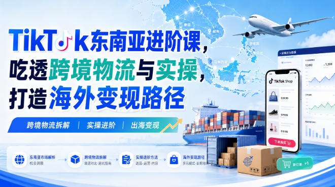 TikTok东南亚进阶课，吃透跨境物流与实操，打造海外变现路径-藏宝阁