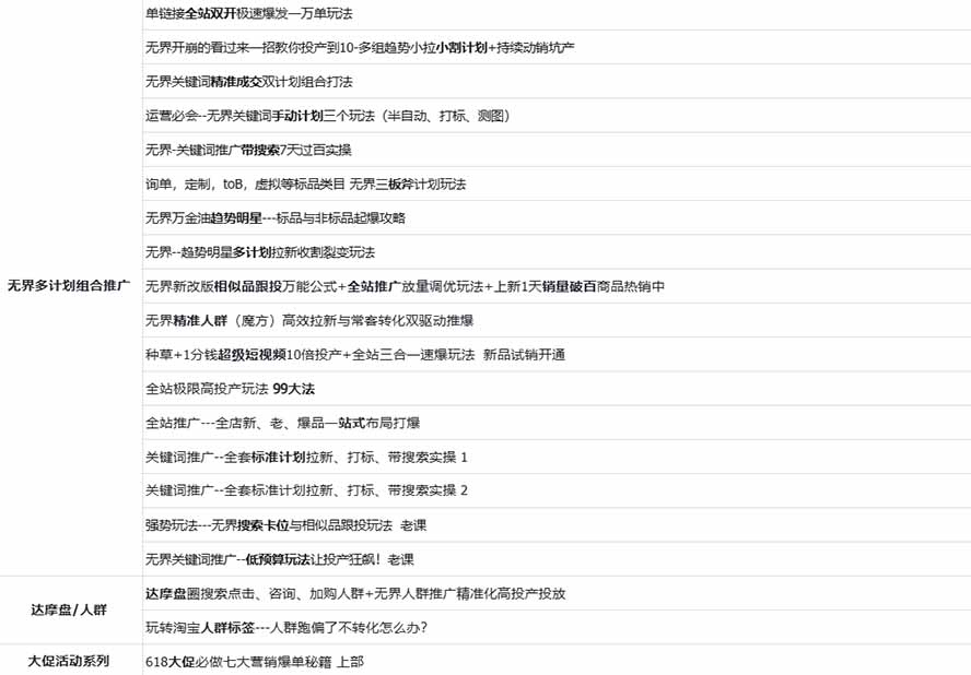 图片[2]-2026淘天开单秘籍PRO实战陪跑课程：全套落地运营玩法，一站式解决淘宝流量低、不出单难题(更新260823-藏宝阁