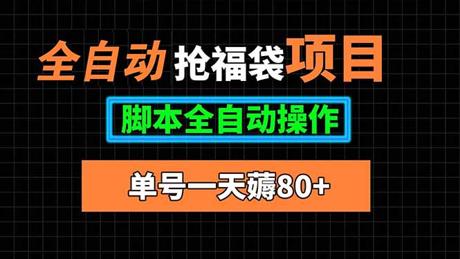 全自动抢福袋项目，单号一天80+脚本全自动操作-藏宝阁