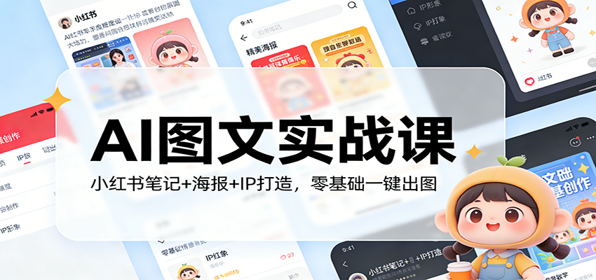 AI图文实战课：小红书笔记+海报+IP打造，零基础一键出图-藏宝阁