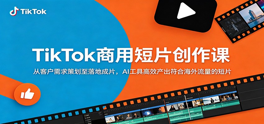 TikTok商用短片创作课：从客户需求策划至落地成片，AI工具高效产出符合海外流量的短片-藏宝阁