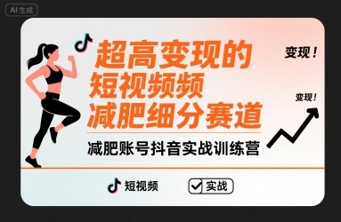 超高变现的短视频减肥细分赛道，减肥账号抖音实战训练营-藏宝阁