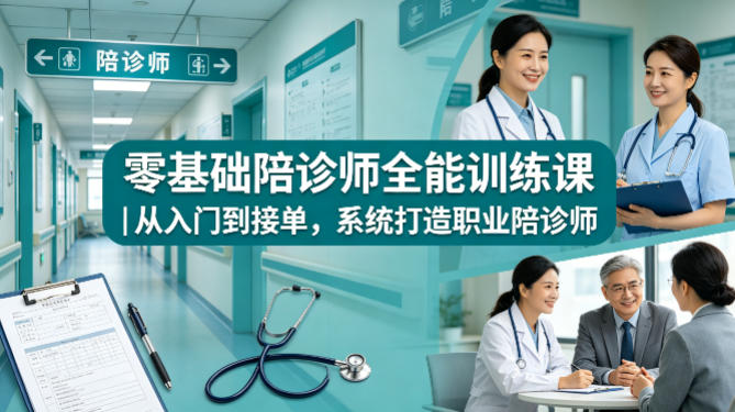 零基础陪诊师全能训练课｜从入门到接单，系统打造职业陪诊师-藏宝阁