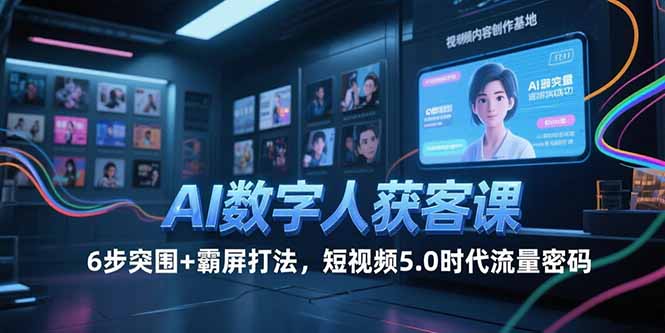 AI数字人获客课，6步突围+霸屏打法，短视频5.0时代流量密码-藏宝阁