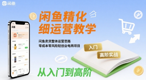 闲鱼精细化运营入门+高阶实战教学，闲鱼卖货整体运营思路，零成本零风险轻创业电商项目-藏宝阁