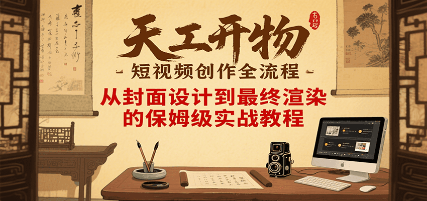 天工开物短视频创作全流程，从封面设计到最终渲染的保姆级实战教程-藏宝阁