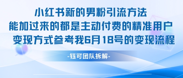 小红书全新男粉引流实操方法，日引流100多精准男粉-藏宝阁
