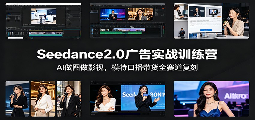 Seedance2.0广告实战训练营：AI做图做影视，模特口播带货全赛道复刻-藏宝阁