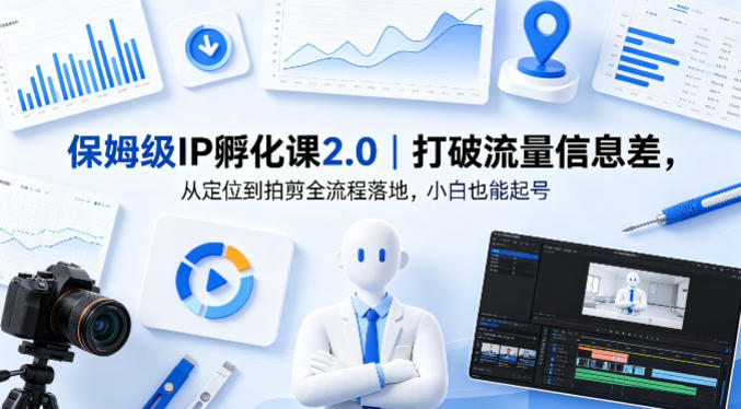 保姆级IP孵化课2.0｜打破流量信息差，从定位到拍剪全流程落地，小白也能起号-藏宝阁