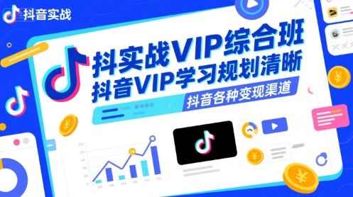 抖音实战VIP综合班，抖音VIP学习规划请晰抖音各种变现渠道-藏宝阁