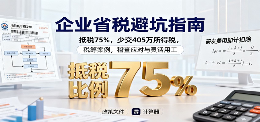 企业省税避坑指南：抵税75%，少交405万所得税，税筹案例，稽查应对与灵活用工-藏宝阁