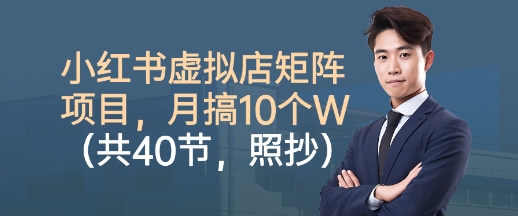 小红书虚拟店矩阵项目，照抄照做，月搞1W+(共40节)-藏宝阁