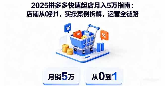 2025拼多多快速起店月入5万指南：店铺从0到1，实操案例拆解，运营全链路-藏宝阁